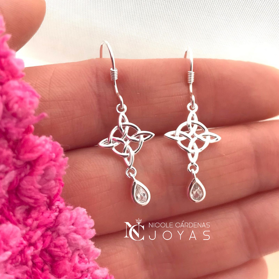 AROS NUDO DE BRUJA GOTA CIRCÓN AMATISTA