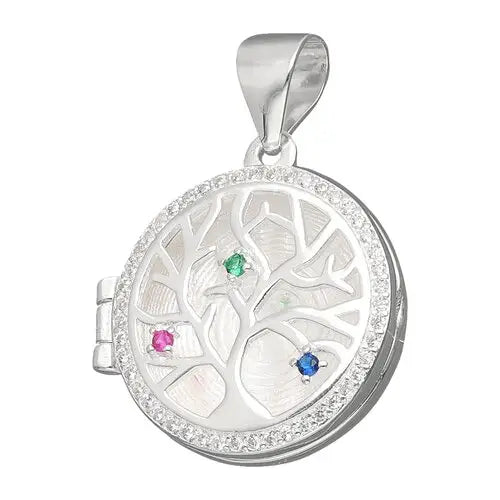 RELICARIO CIRCULAR ÁRBOL DE LA VIDA CON CIRCONES