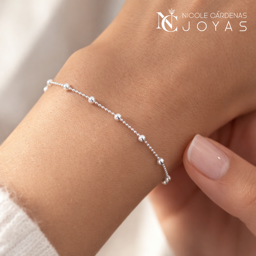 PULSERA ESFERAS  18,5 cm