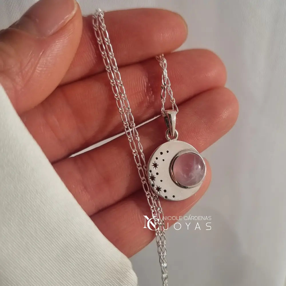 COLLAR CUARZO ROSA CON ESTRELLAS