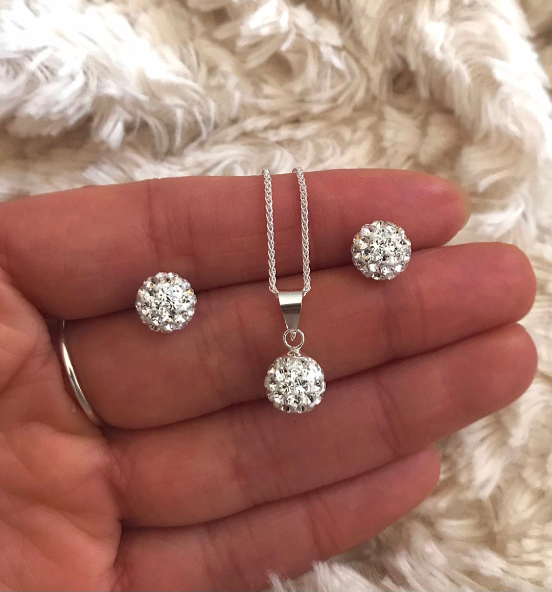 CONJUNTO ESFERA STRASS 8 mm DIÁMETRO