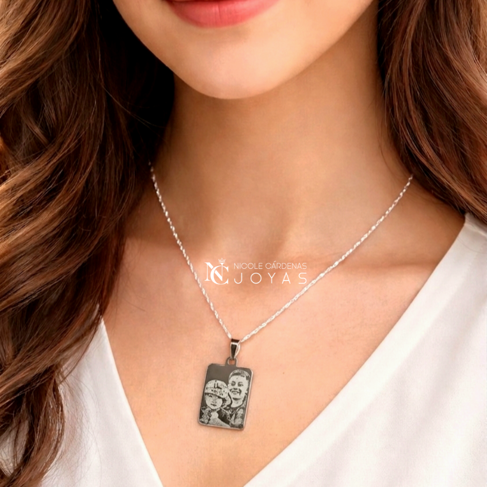 Fotograbado en placa rectangular mediana