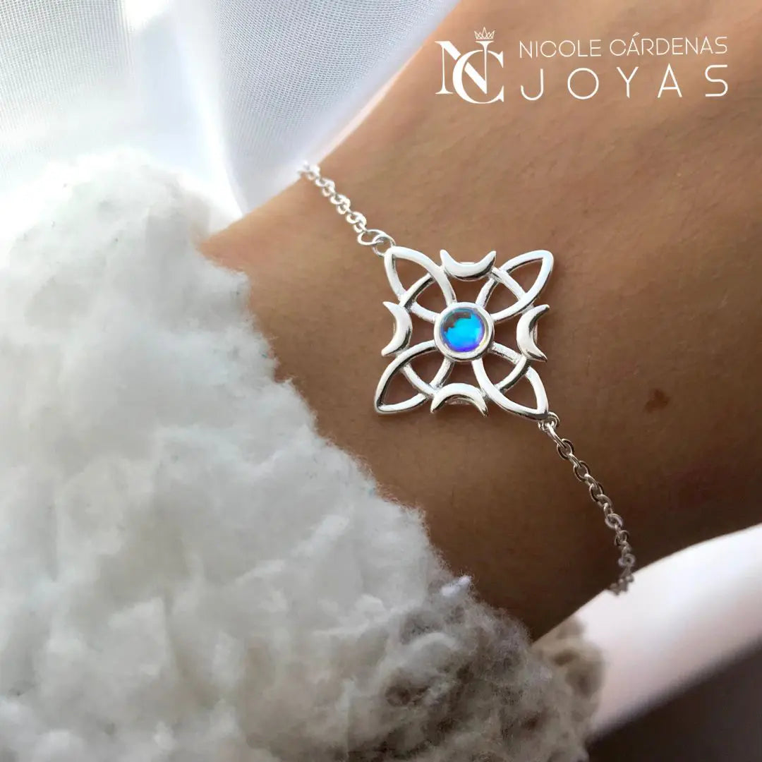 PULSERA NUDO BRUJAS CON PIEDRA LUNA