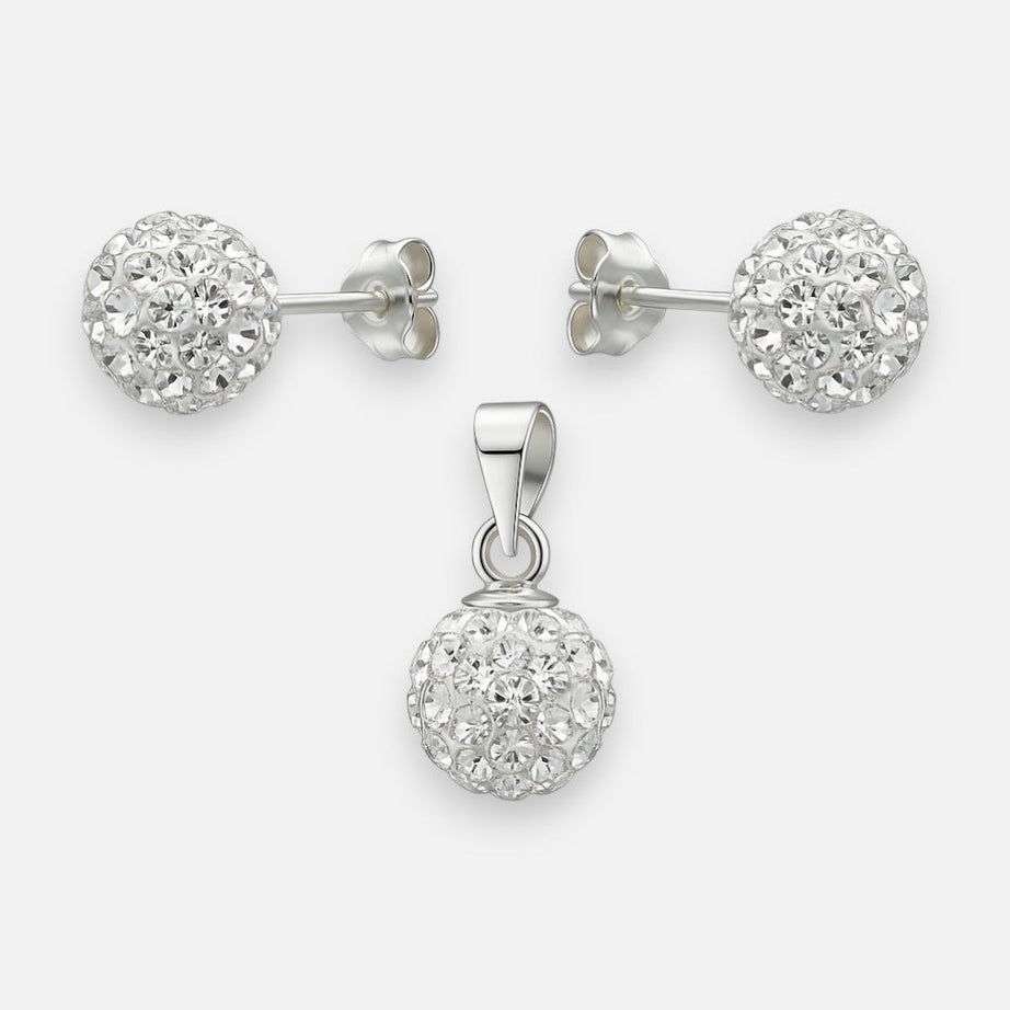 CONJUNTO ESFERA STRASS 8X10 MM