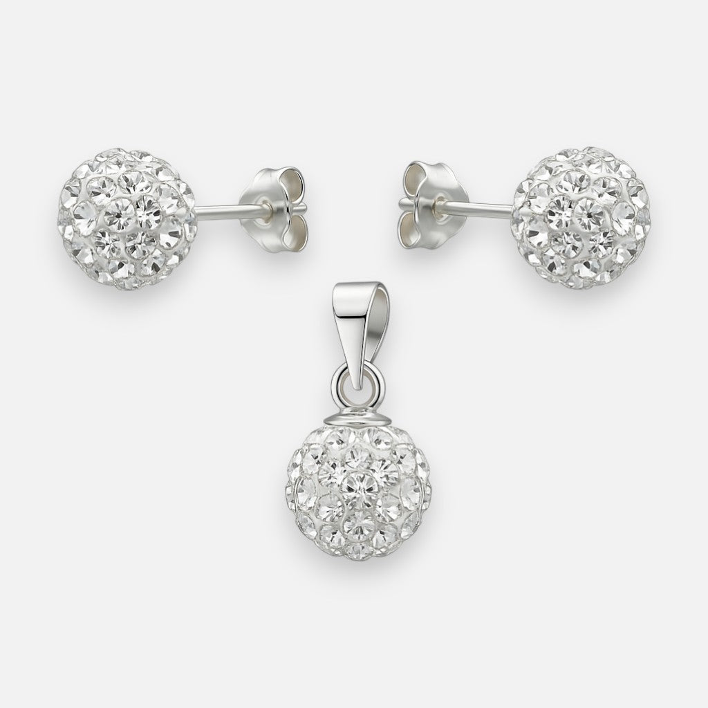 CONJUNTO ESFERA STRASS 8X10 MM