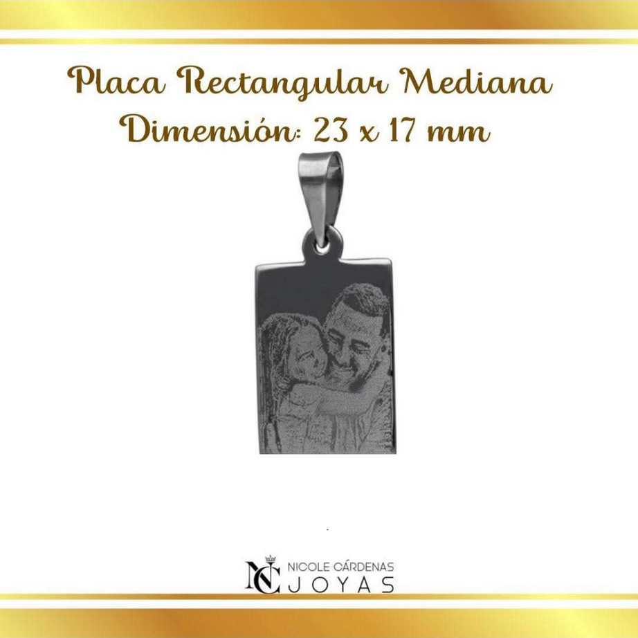 Fotograbado en placa rectangular mediana