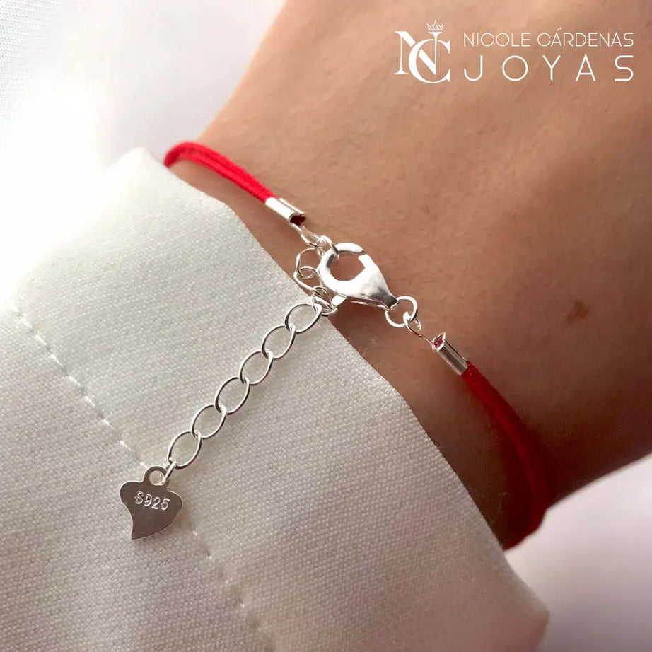PULSERA HILO ROJO CORAZÓN E INFINITO