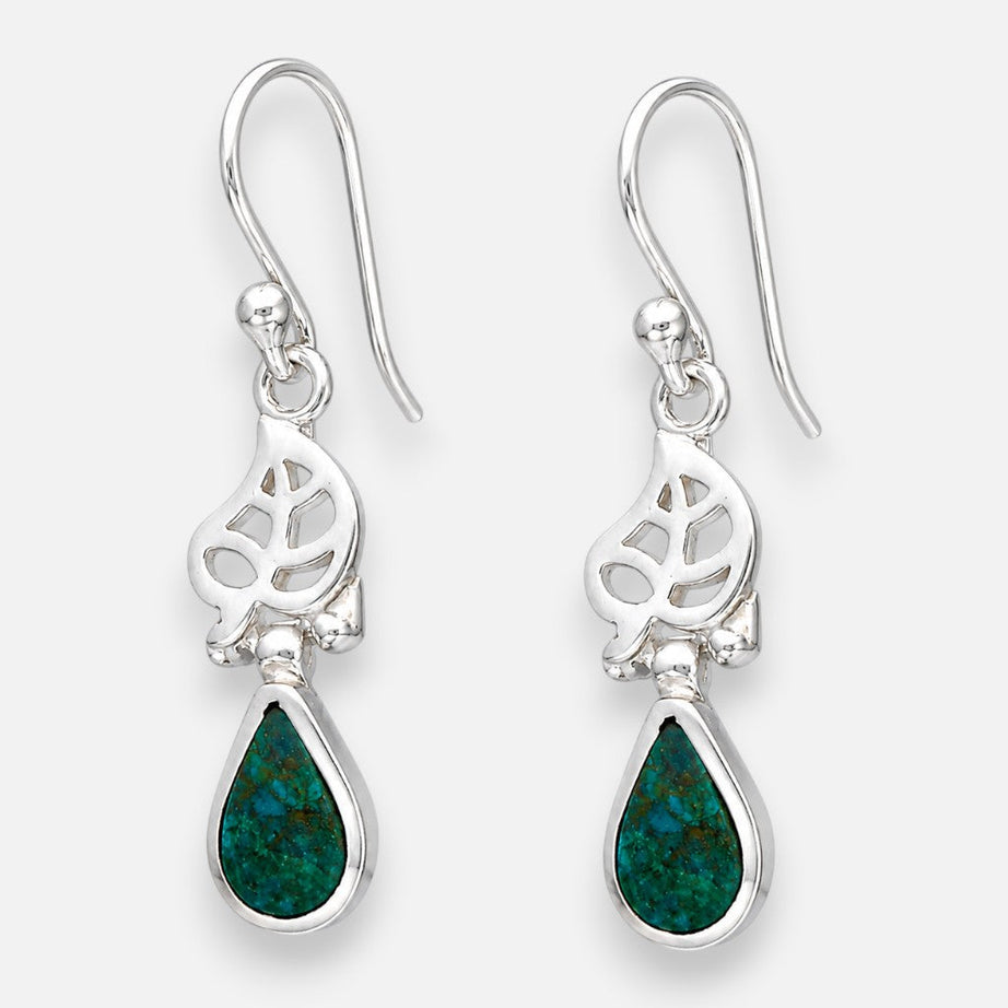 AROS HOJA Y PIEDRA NATURAL TURQUEZA EN GOTA