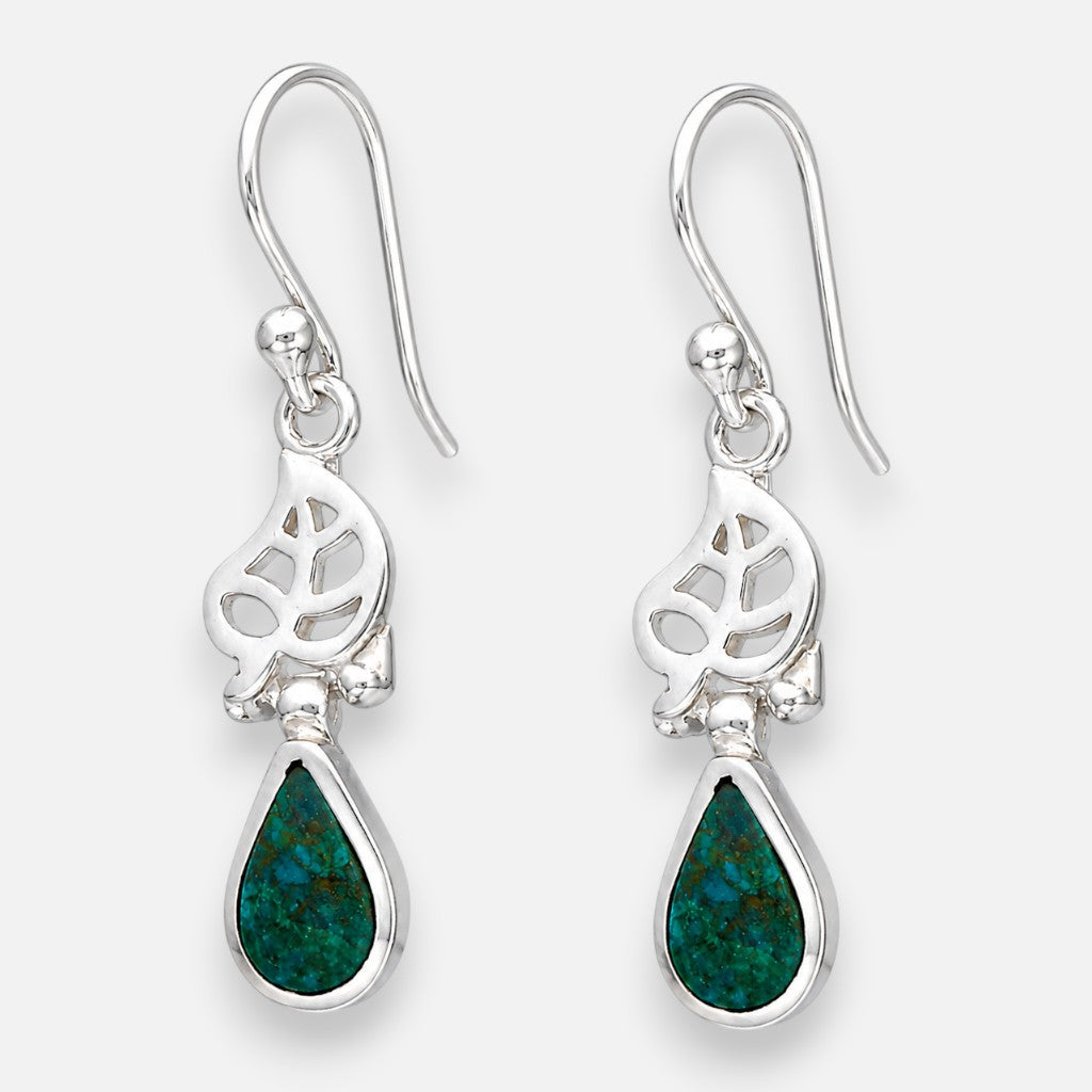 AROS HOJA Y PIEDRA NATURAL TURQUEZA EN GOTA