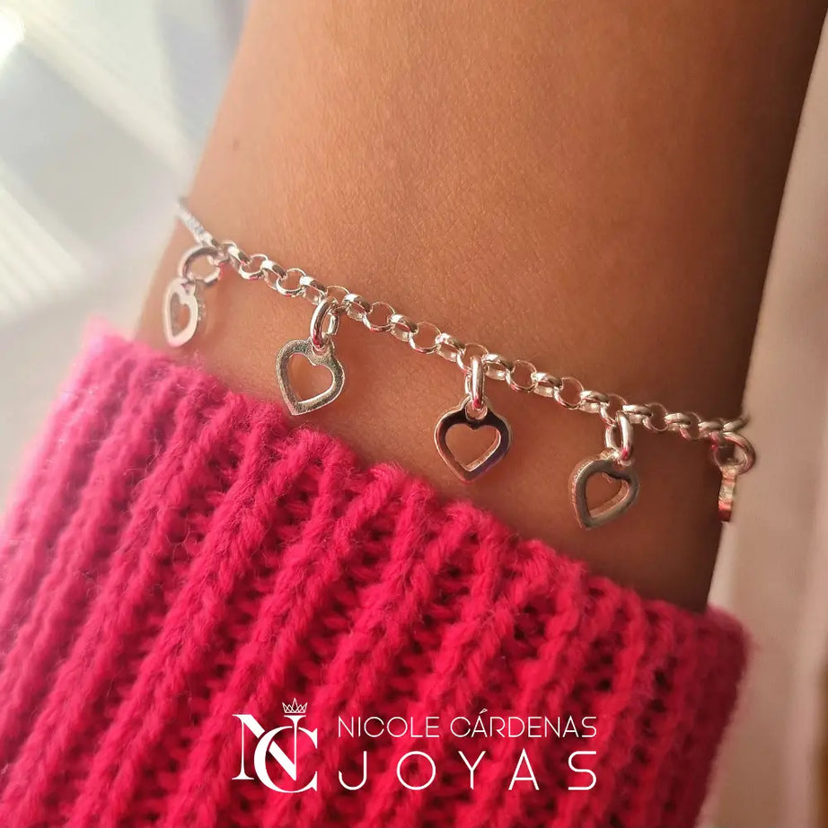 PULSERA VENECIANA CON CORAZONES