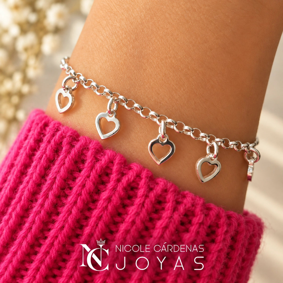 PULSERA VENECIANA CON CORAZONES