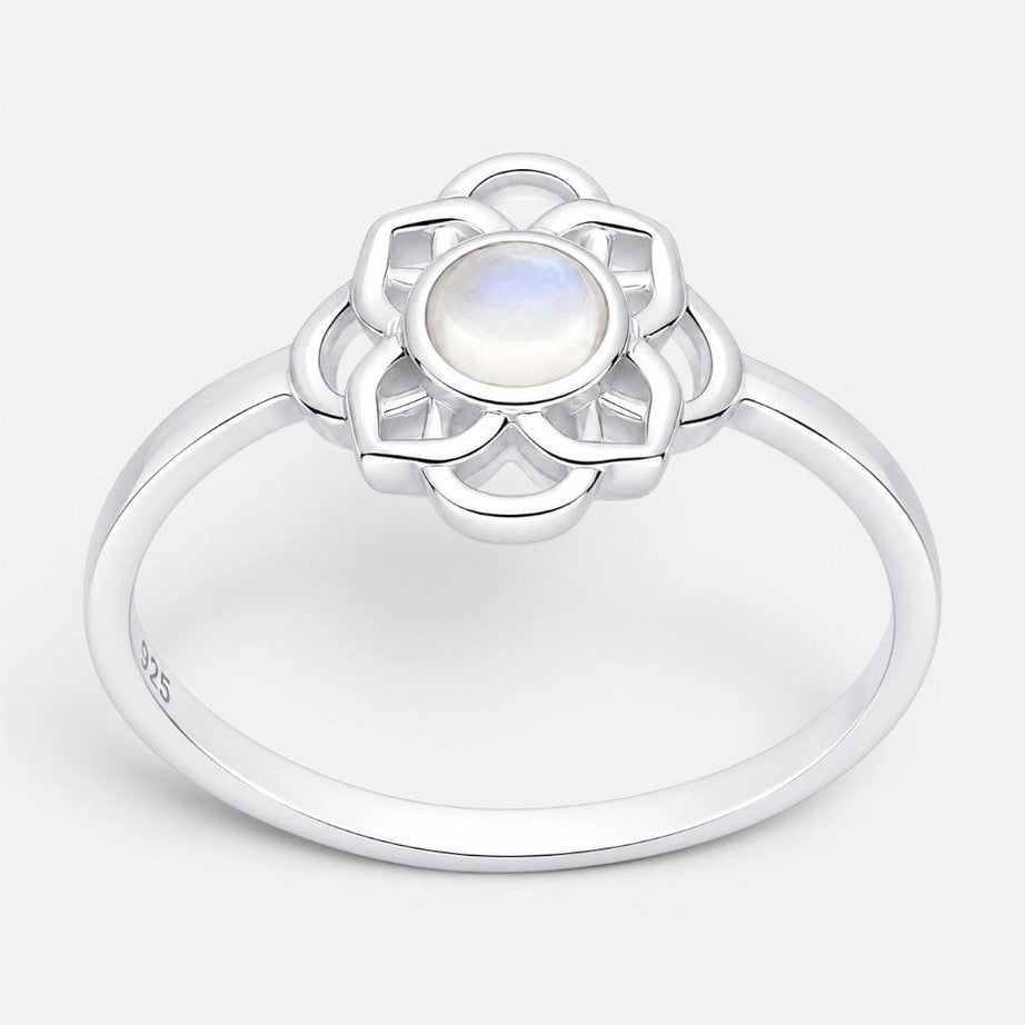 ANILLO FLOR CON PIEDRA LUNA