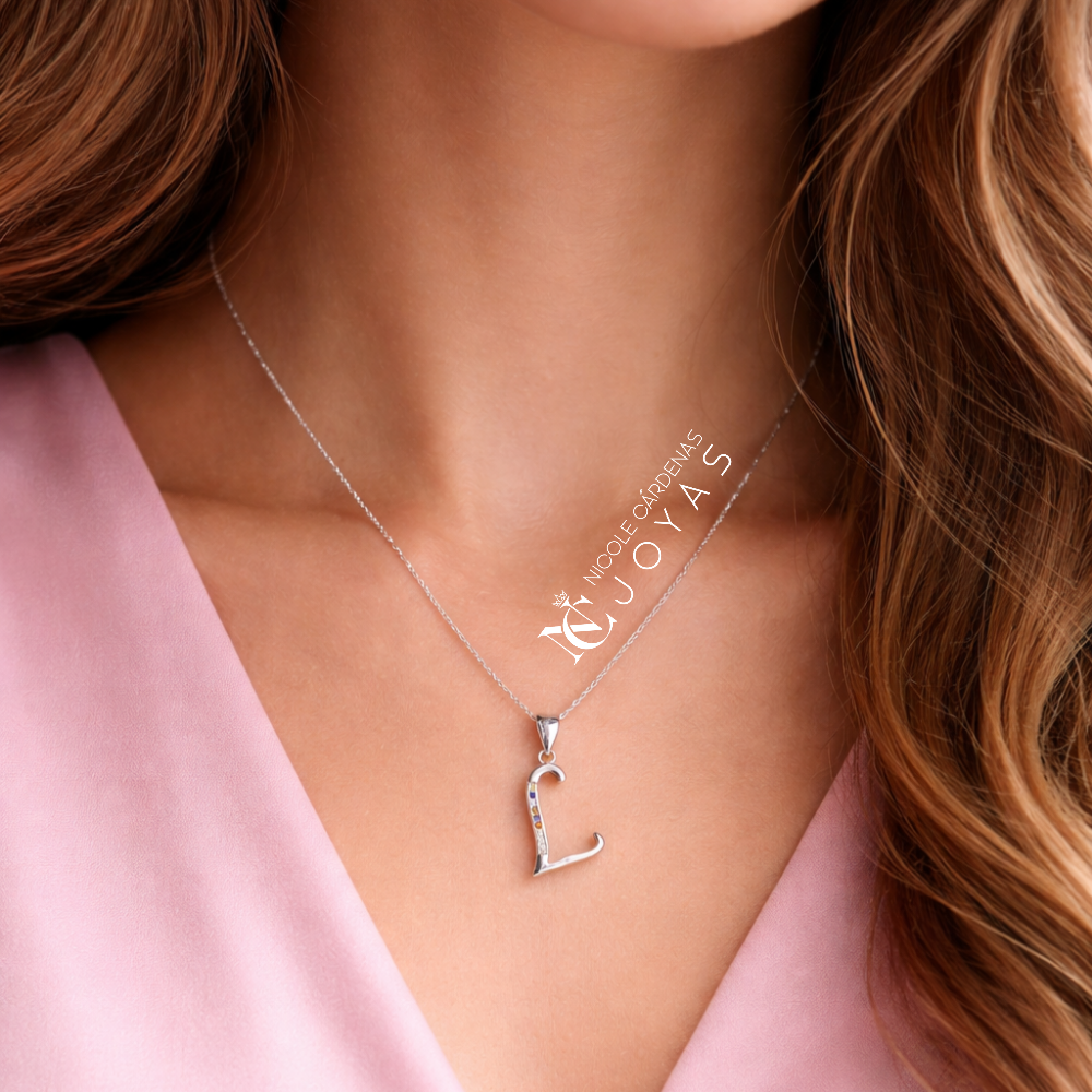 COLLAR LETRAS CIRCONES MULTICOLOR