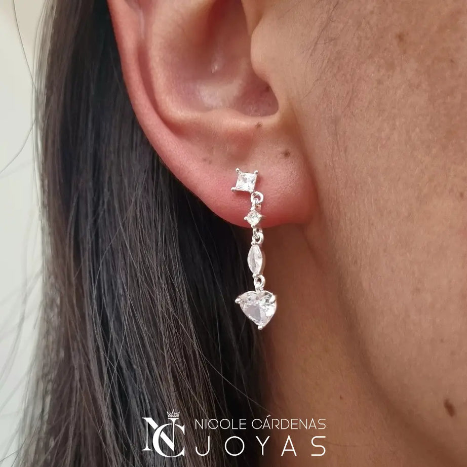 AROS LARGOS CORAZÓN CIRCONES