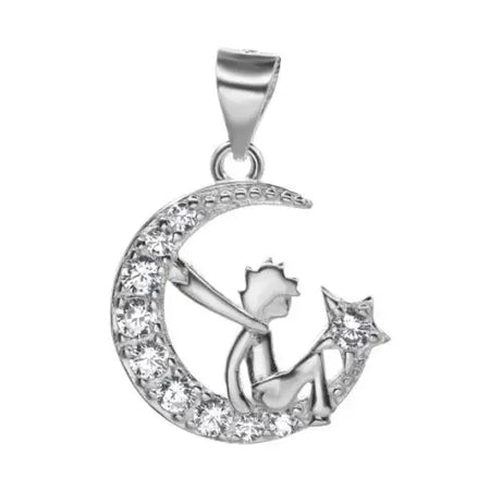 COLLAR EL PRINCIPITO EN LUNA CON CIRCONES