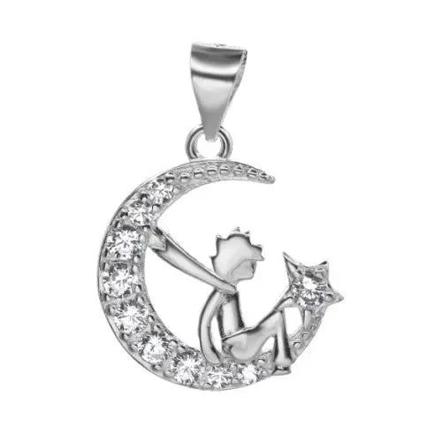 COLLAR EL PRINCIPITO EN LUNA CON CIRCONES