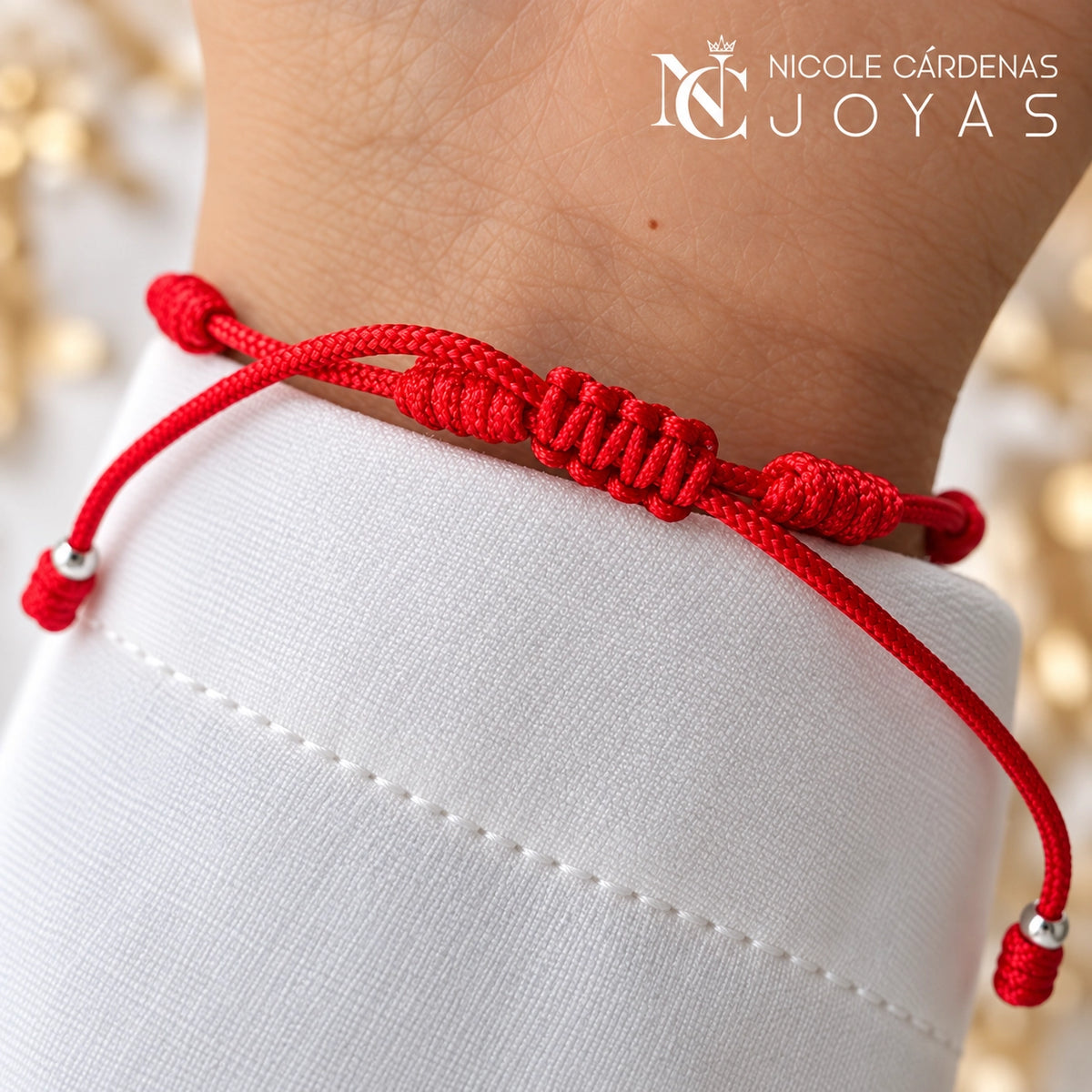 PULSERA HILO ROJO 7 NUDOS  OJO TURCO Y NUDO DE BRUJAS
