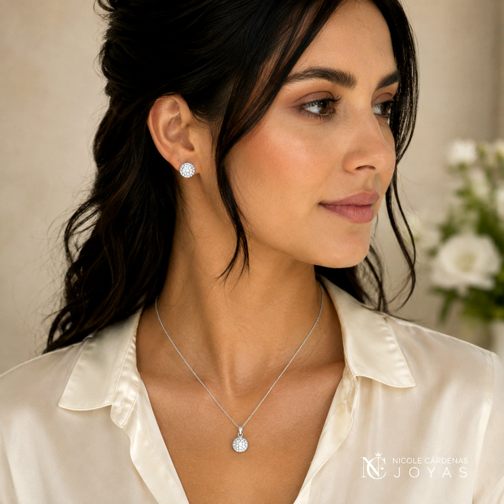 CONJUNTO ESFERA STRASS 8X10 MM