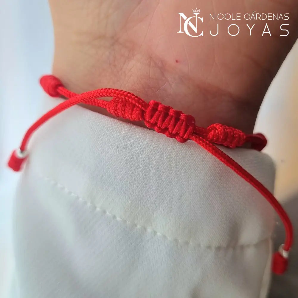 PULSERA HILO ROJO 7 NUDOS  OJO TURCO Y NUDO DE BRUJAS