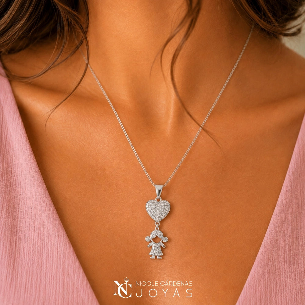COLLAR CORAZÓN CIRCONES  NIÑA