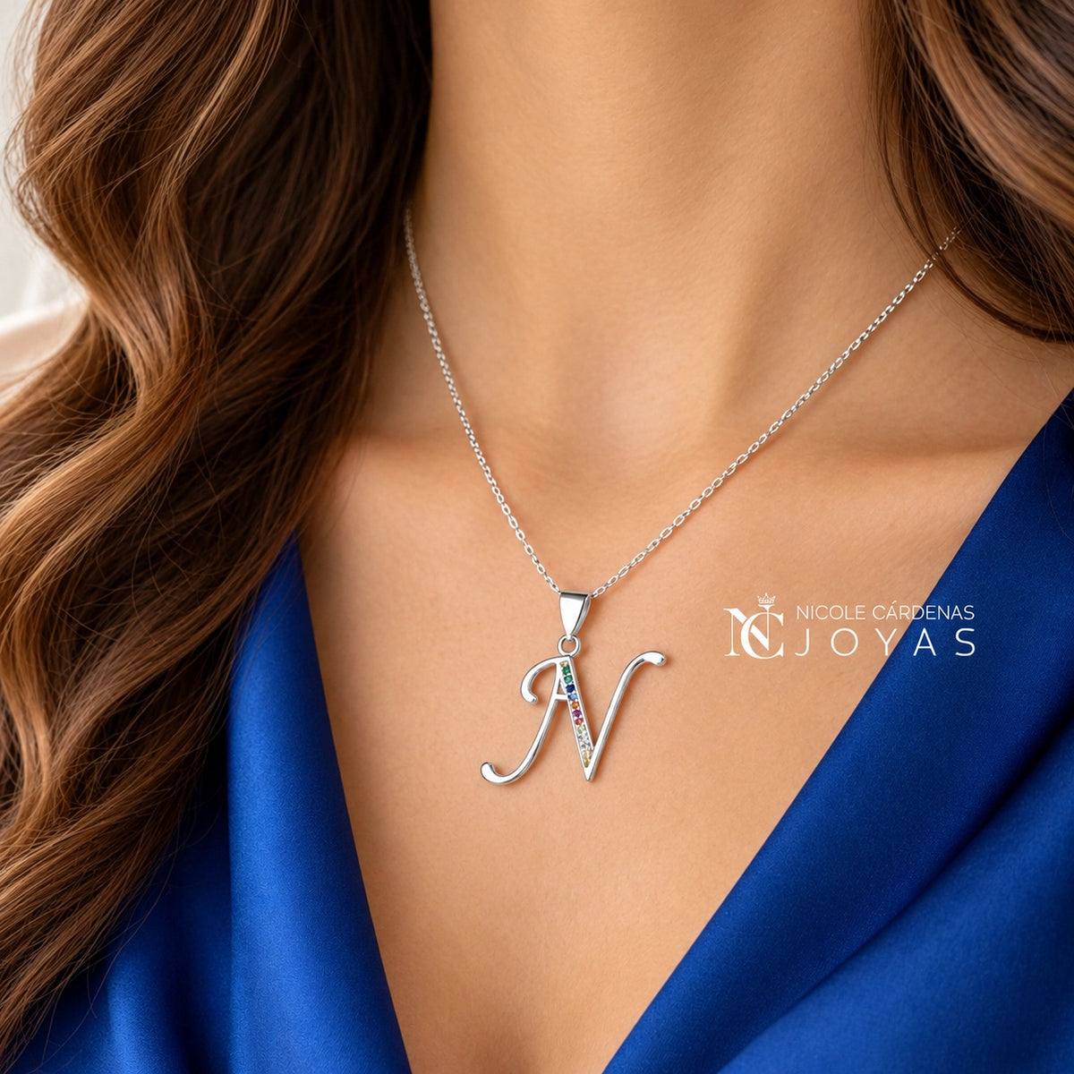 COLLAR LETRAS CIRCONES MULTICOLOR