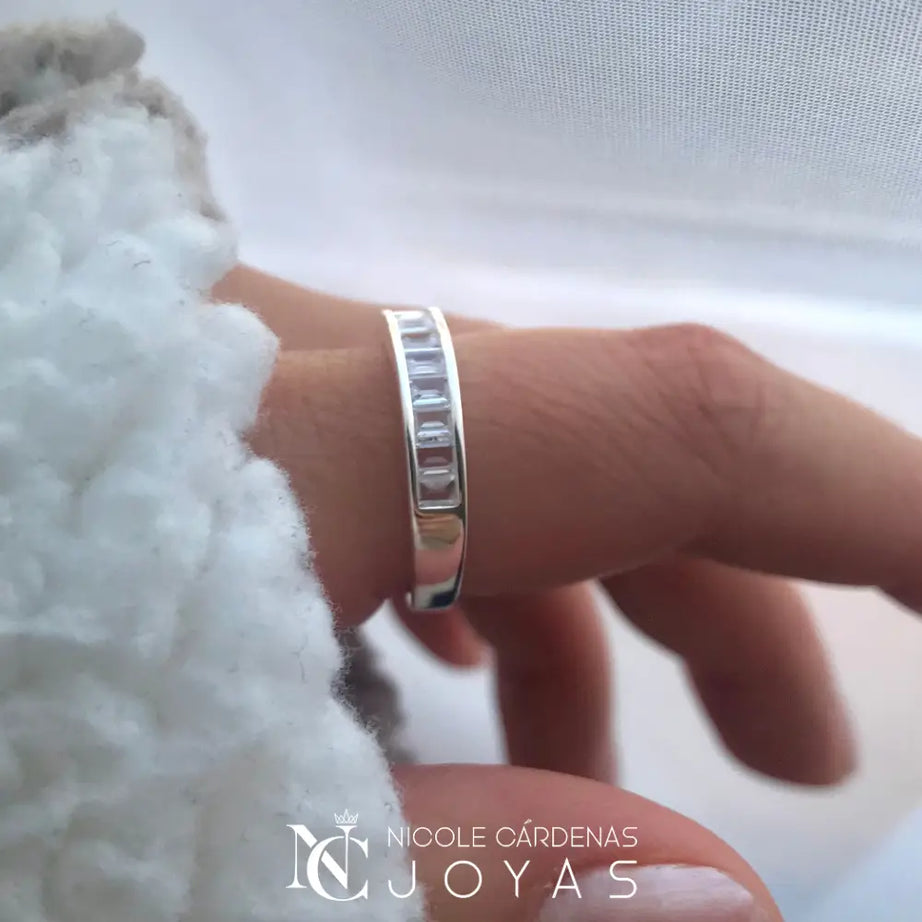 ANILLO CINTILLO CIRCONES BAGUETEE