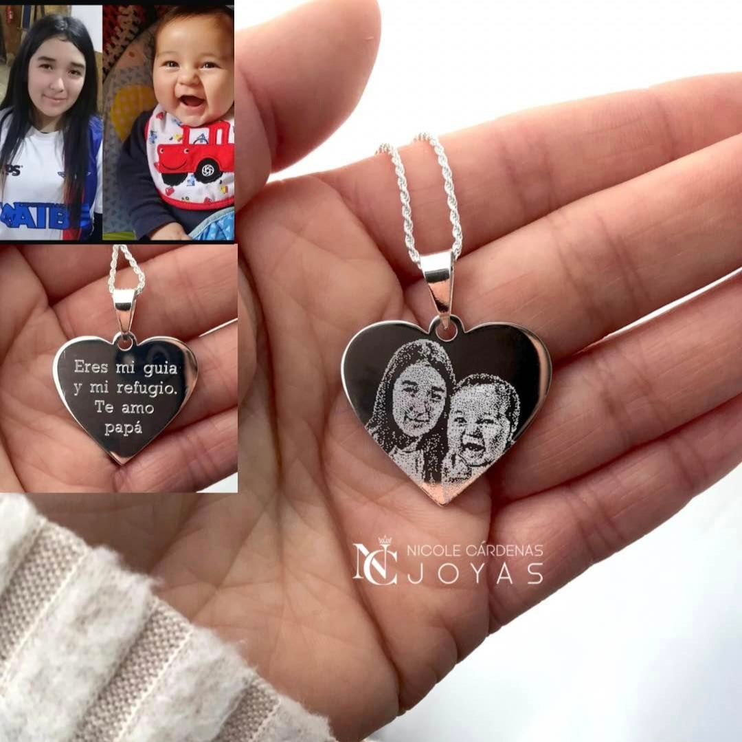Fotograbado en placa Corazón Grande