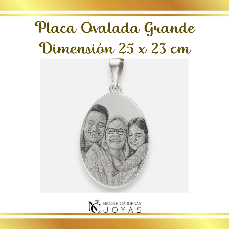 Fotograbado en placa Ovalada Grande