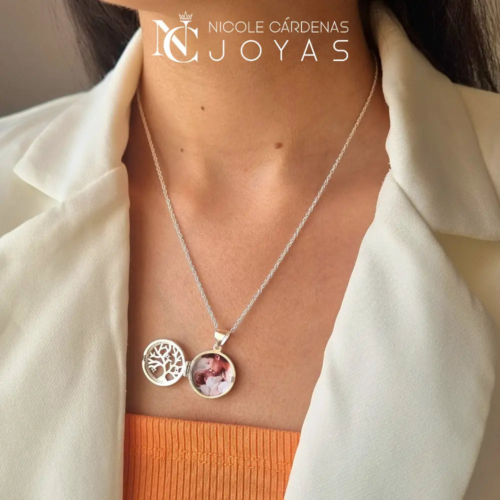 RELICARIO CIRCULAR ÁRBOL DE LA VIDA CON CIRCONES