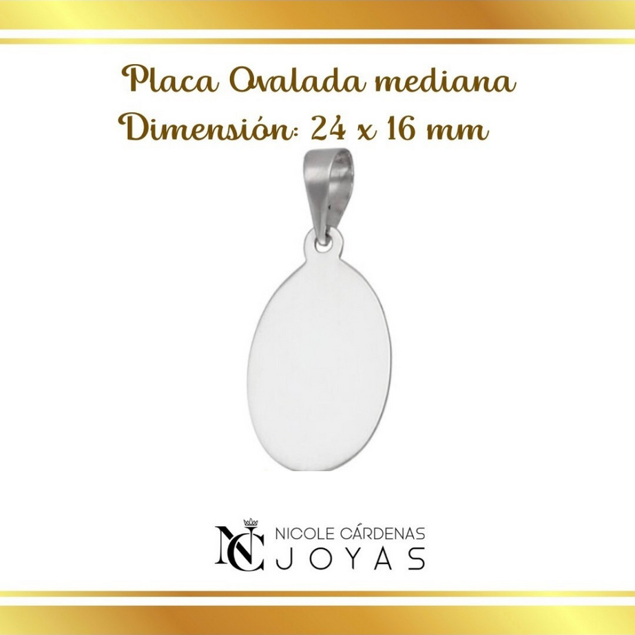 Grabado placa ovalada mediana