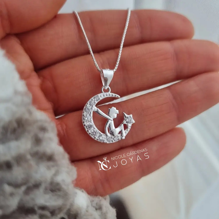 COLLAR EL PRINCIPITO EN LUNA CON CIRCONES