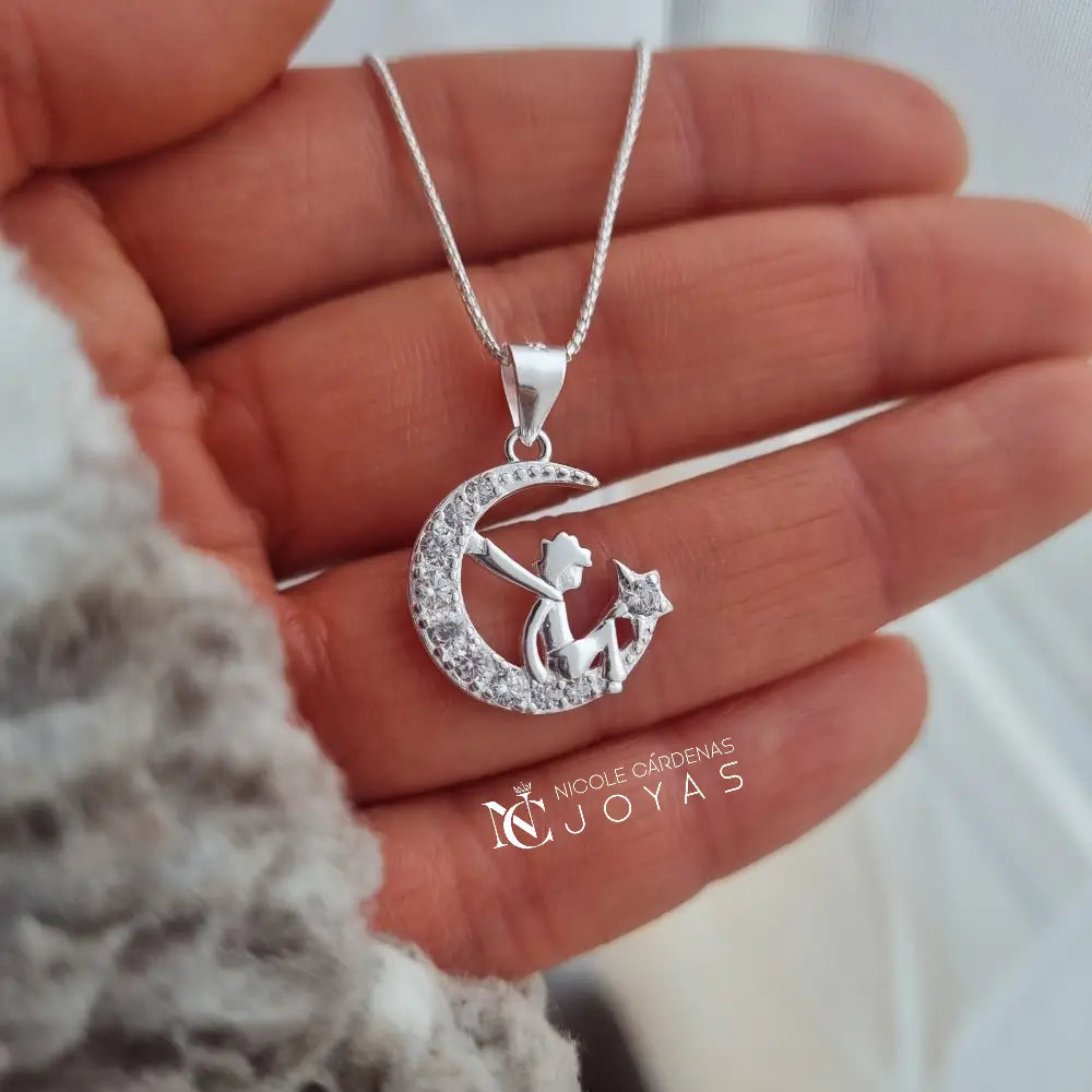 COLLAR EL PRINCIPITO EN LUNA CON CIRCONES