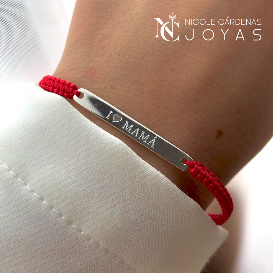 PULSERA HILO ROJO PIOCHA I LOVE MAMÁ