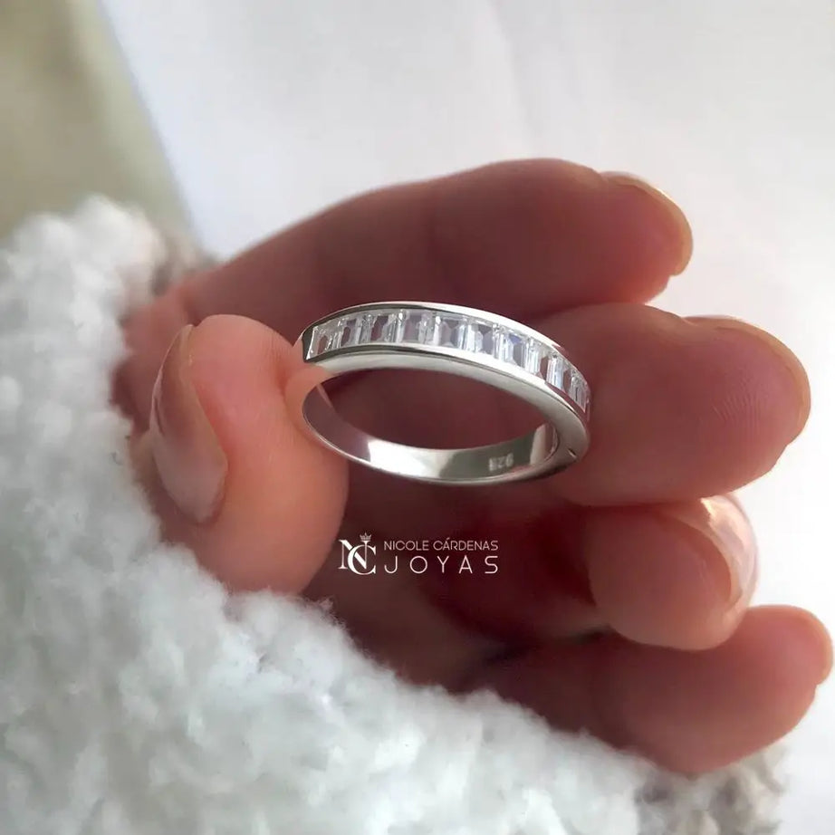 ANILLO CINTILLO CIRCONES BAGUETEE