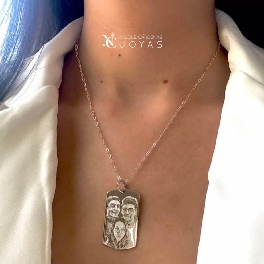 Fotograbado en placa militar Grande