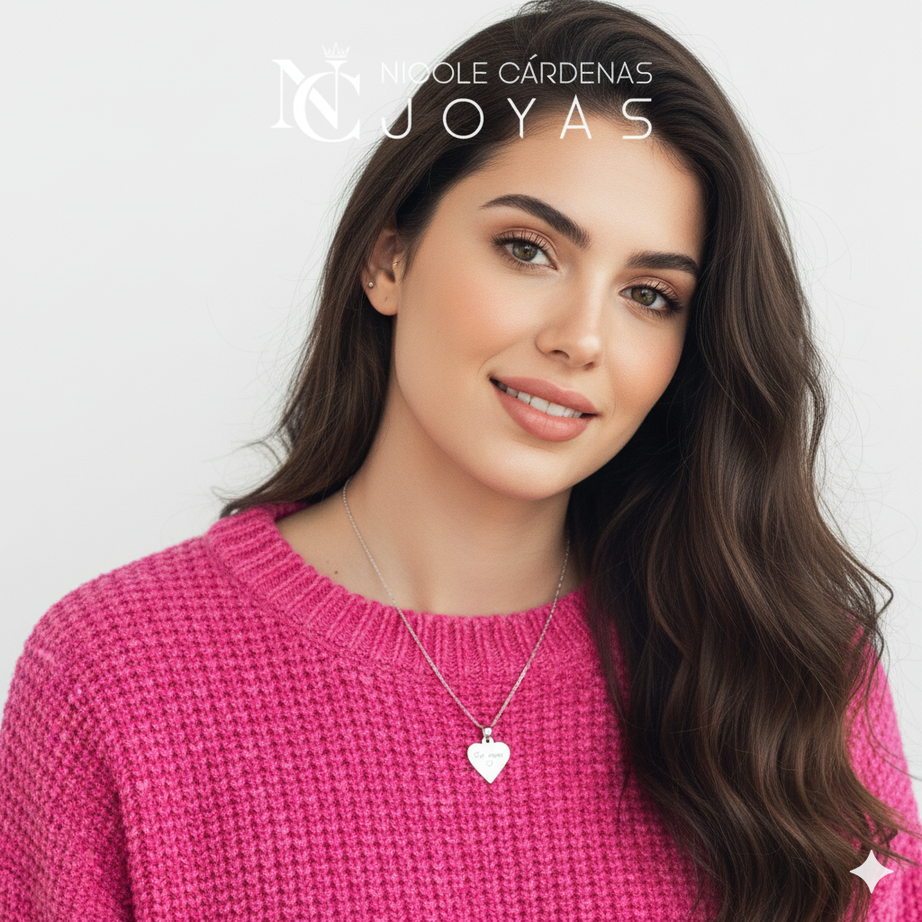 COLLAR PLACA CORAZÓN TE AMO