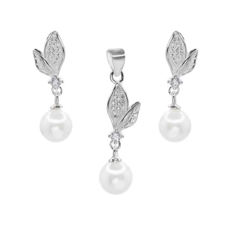 CONJUNTO HOJAS Y PERLAS