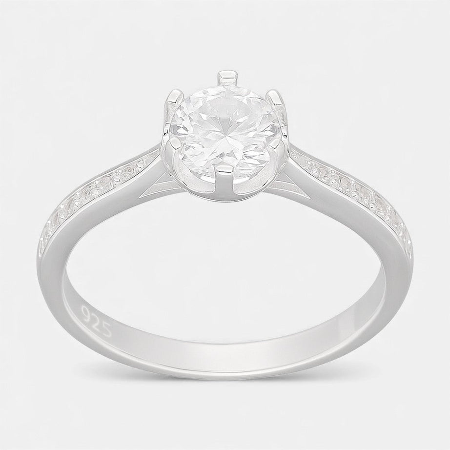 ANILLO CIRCON SOLITARIO 6 MM