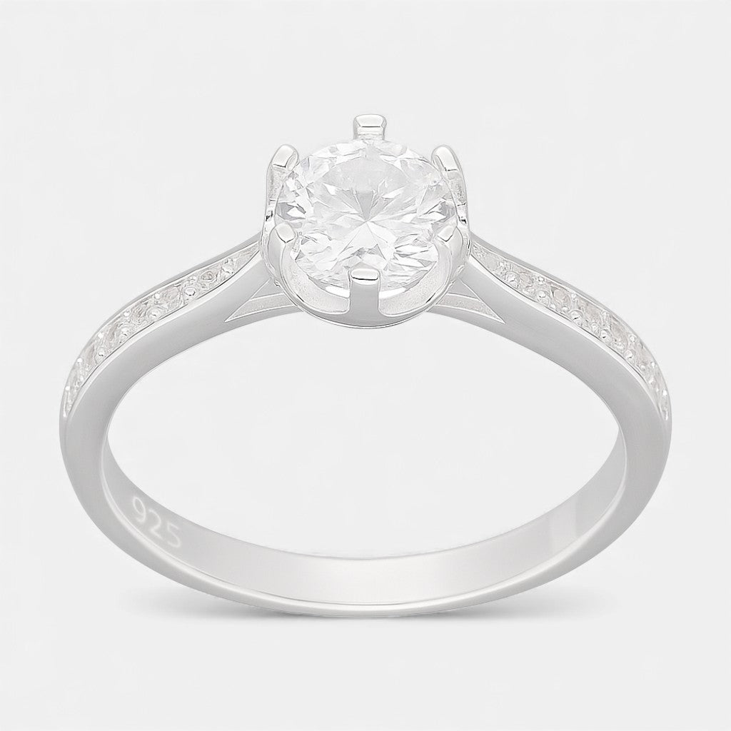 ANILLO CIRCON SOLITARIO 6 MM