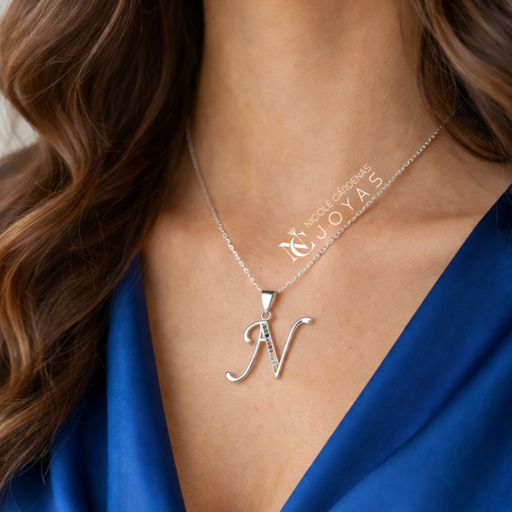 COLLAR LETRAS CIRCONES MULTICOLOR