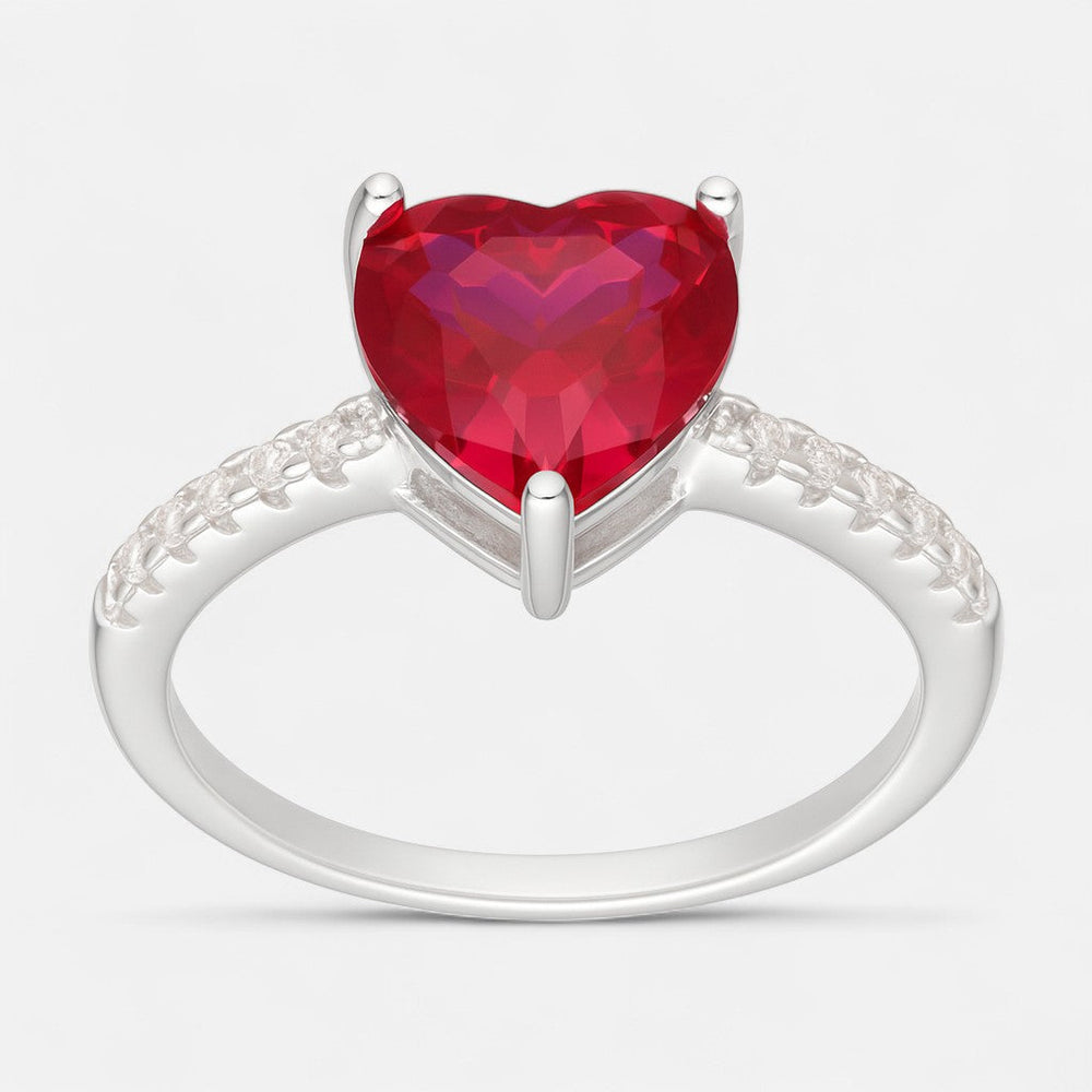 ANILLO CORAZÓN RUBÍ DE 8 mm