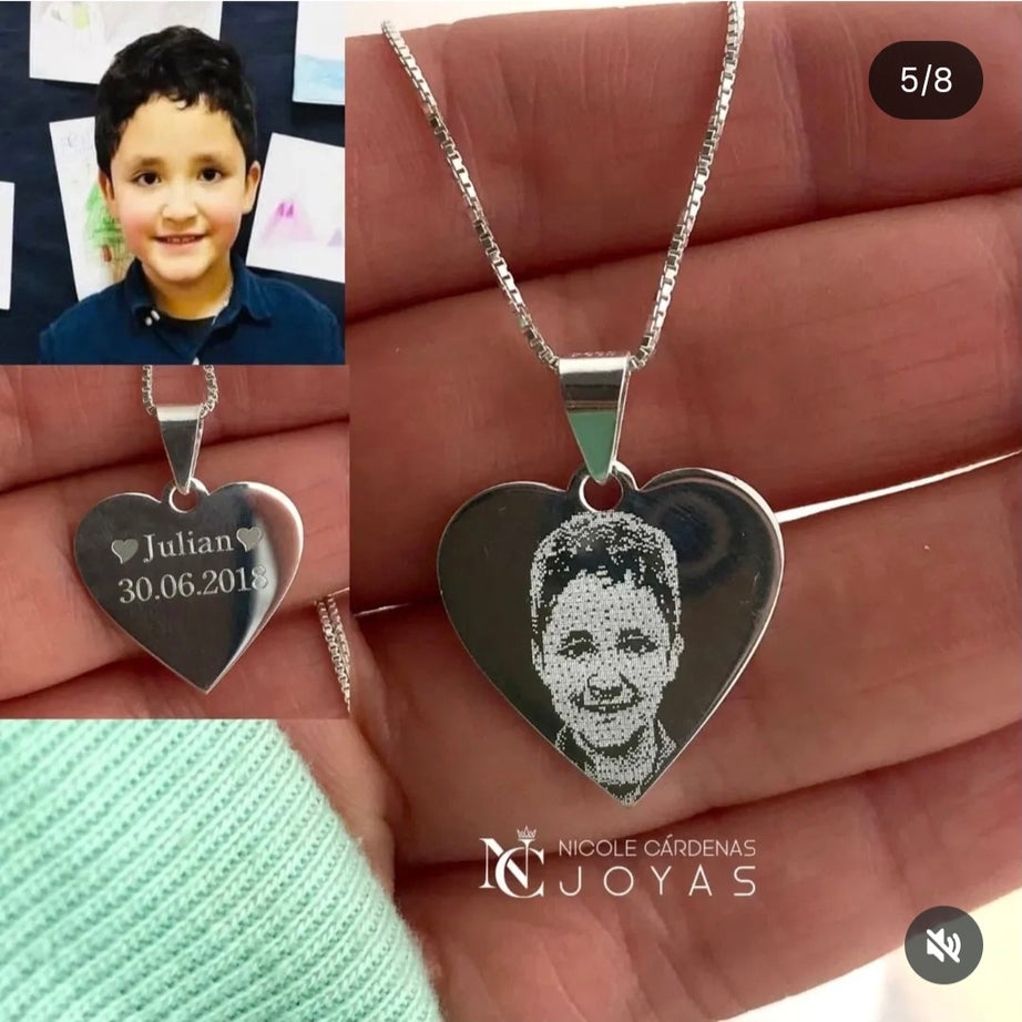 Fotograbado en placa corazón pequeña