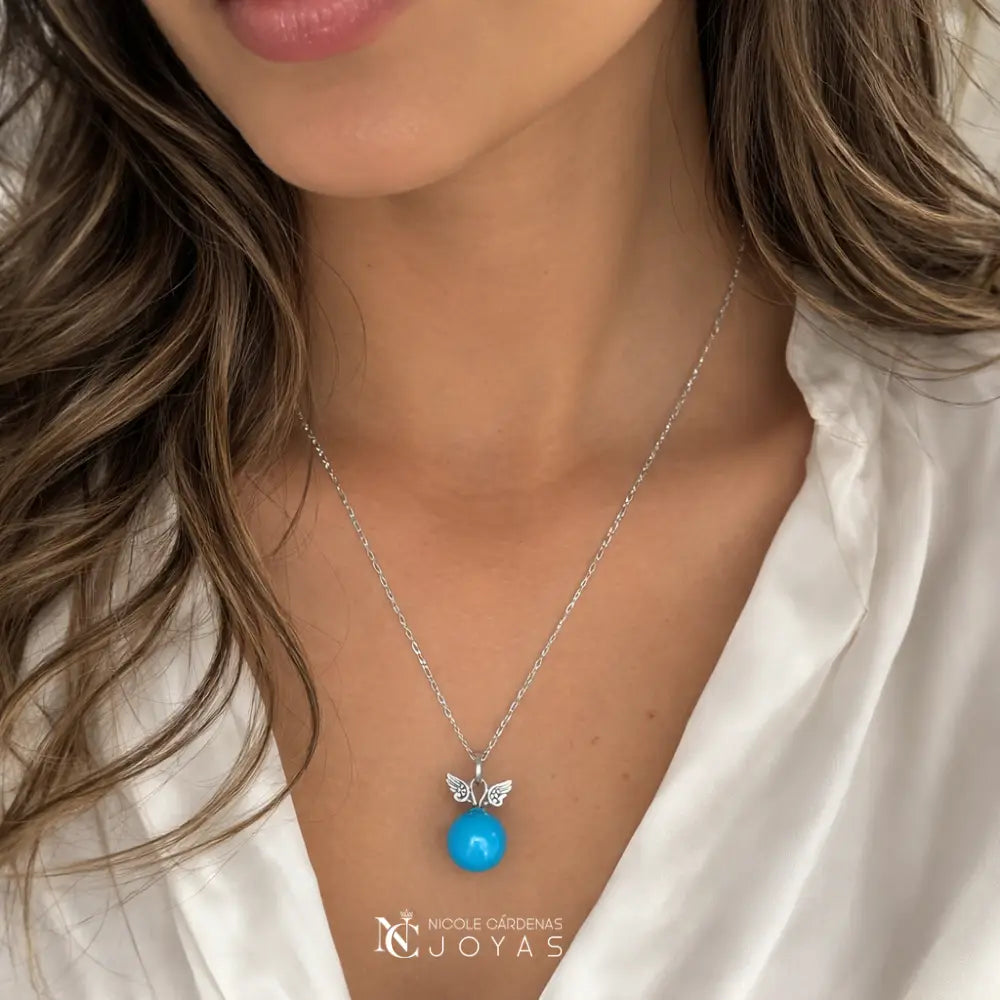 LLAMADOR DE ÁNGELES ESMALTADO CALIPSO CON ALAS 12 MM