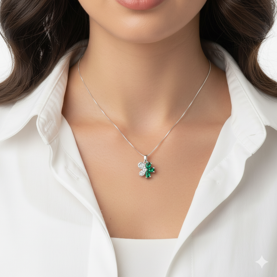 CONJUNTO FLOR CIRCONES ESMERALDA