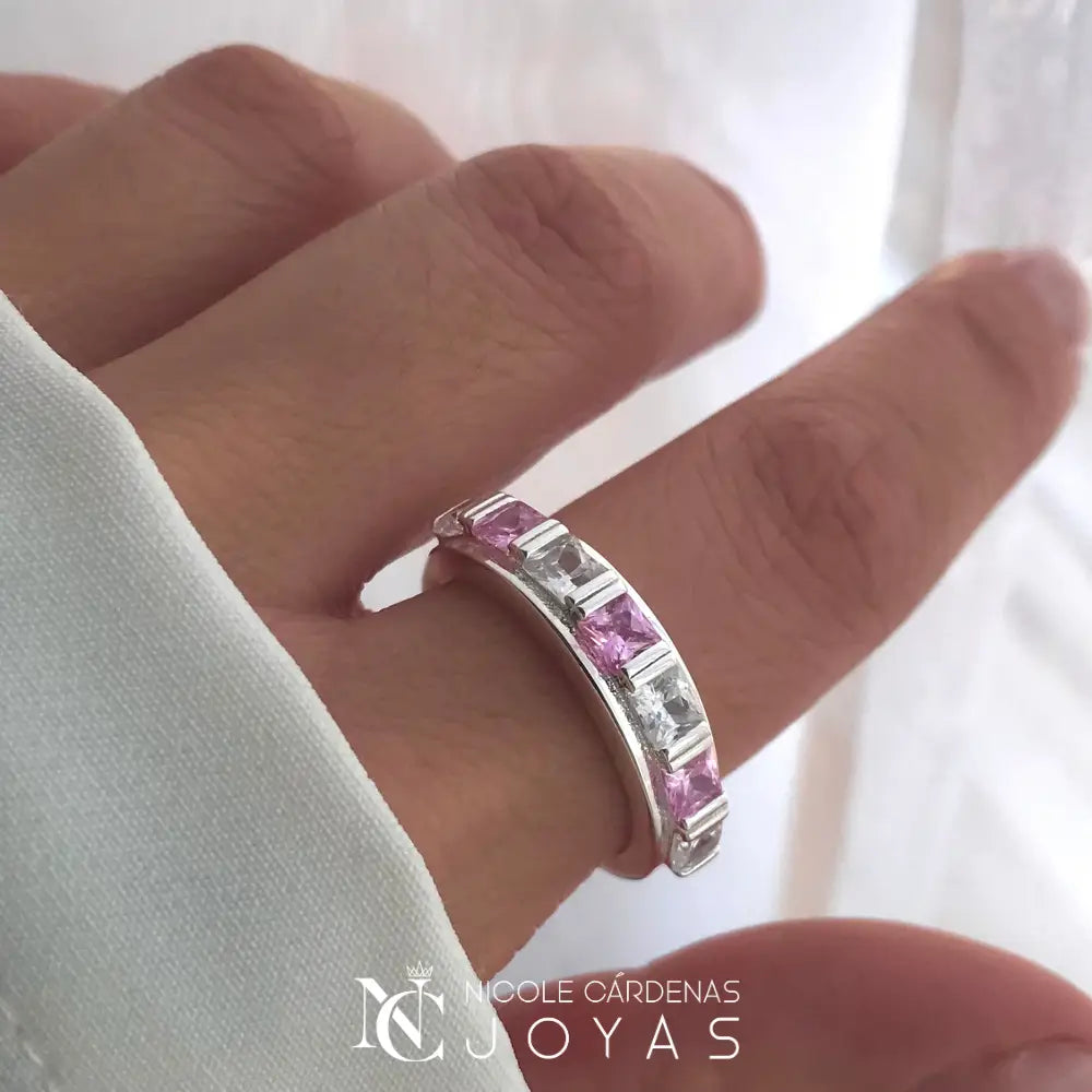 ANILLO CINTILLO CIRCONES ROSA FRANCIA