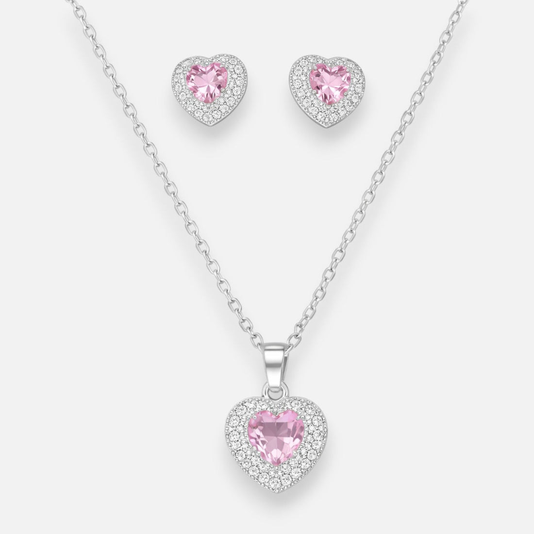 CONJUNTO CORAZÓN CIRCÓN ROSA FRANCIA