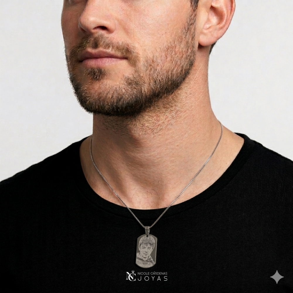 Fotograbado en placa militar pequeña