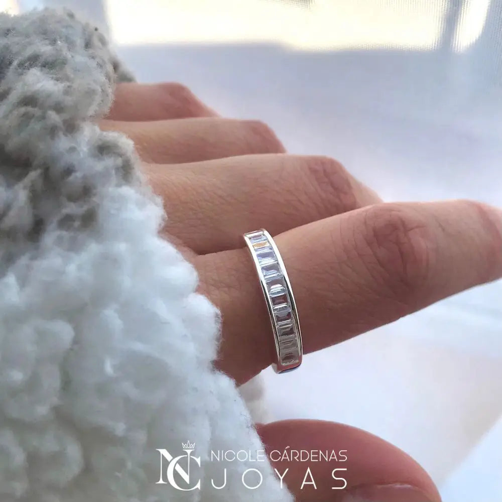 ANILLO CINTILLO CIRCONES BAGUETEE