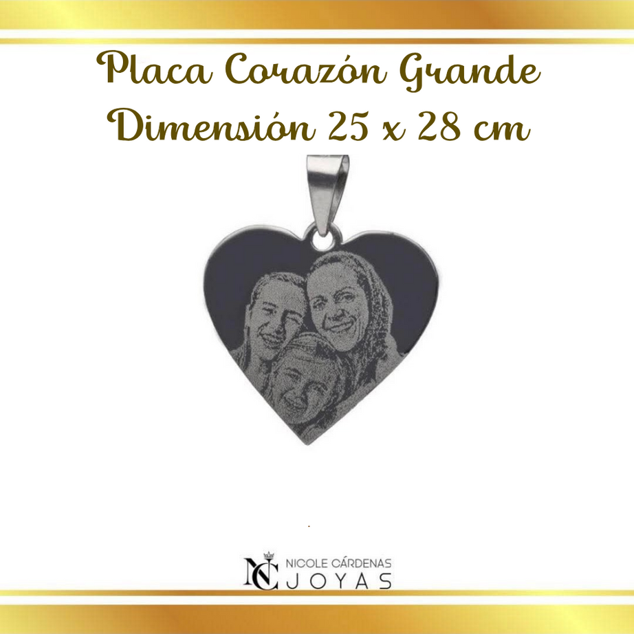 Fotograbado en placa Corazón Grande