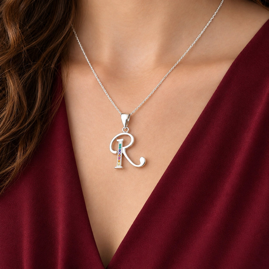 COLLAR LETRAS CIRCONES MULTICOLOR